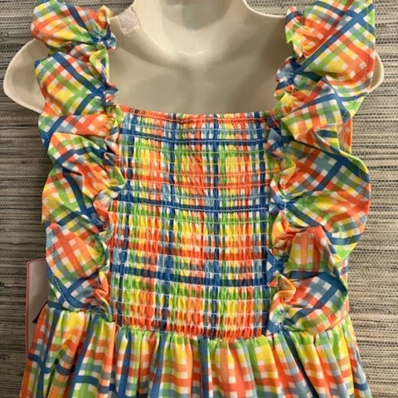 NWT! RARE EDITIONS Girl's Size 6 Flutter Sleeve/Smocked/Ruffled Dress - NEW! - Picture 5 of 12
